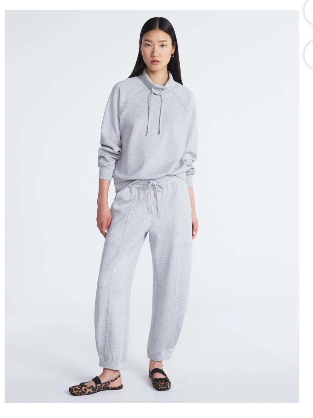 Women's Light Gray Drawstring Jogger Pants